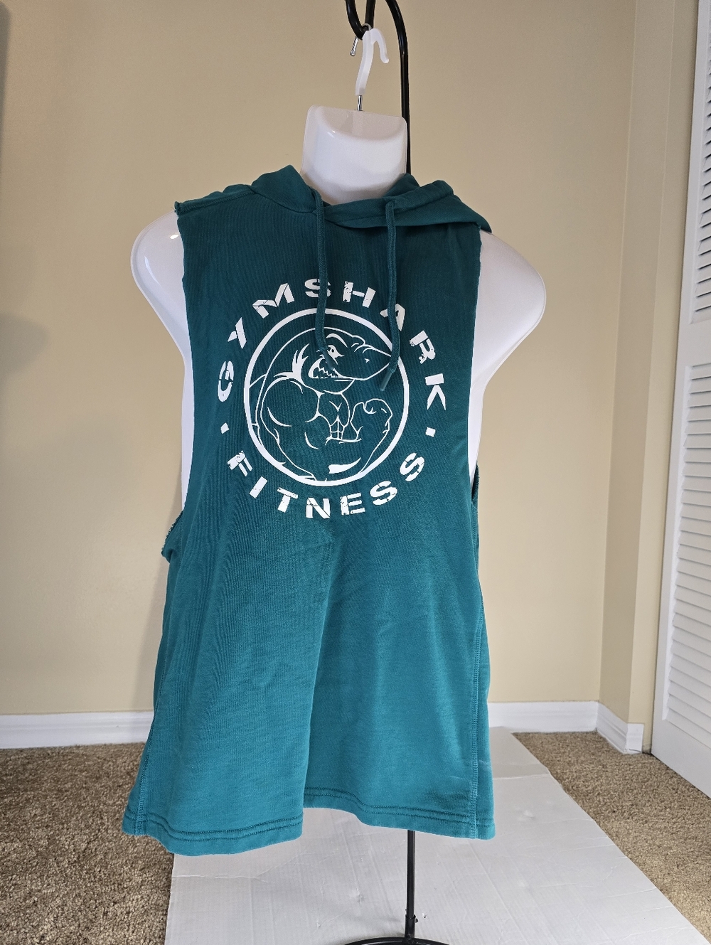 Gymshark green Men's Legacy size Medium Sleeveless Hoodie Drop Arm Athletic